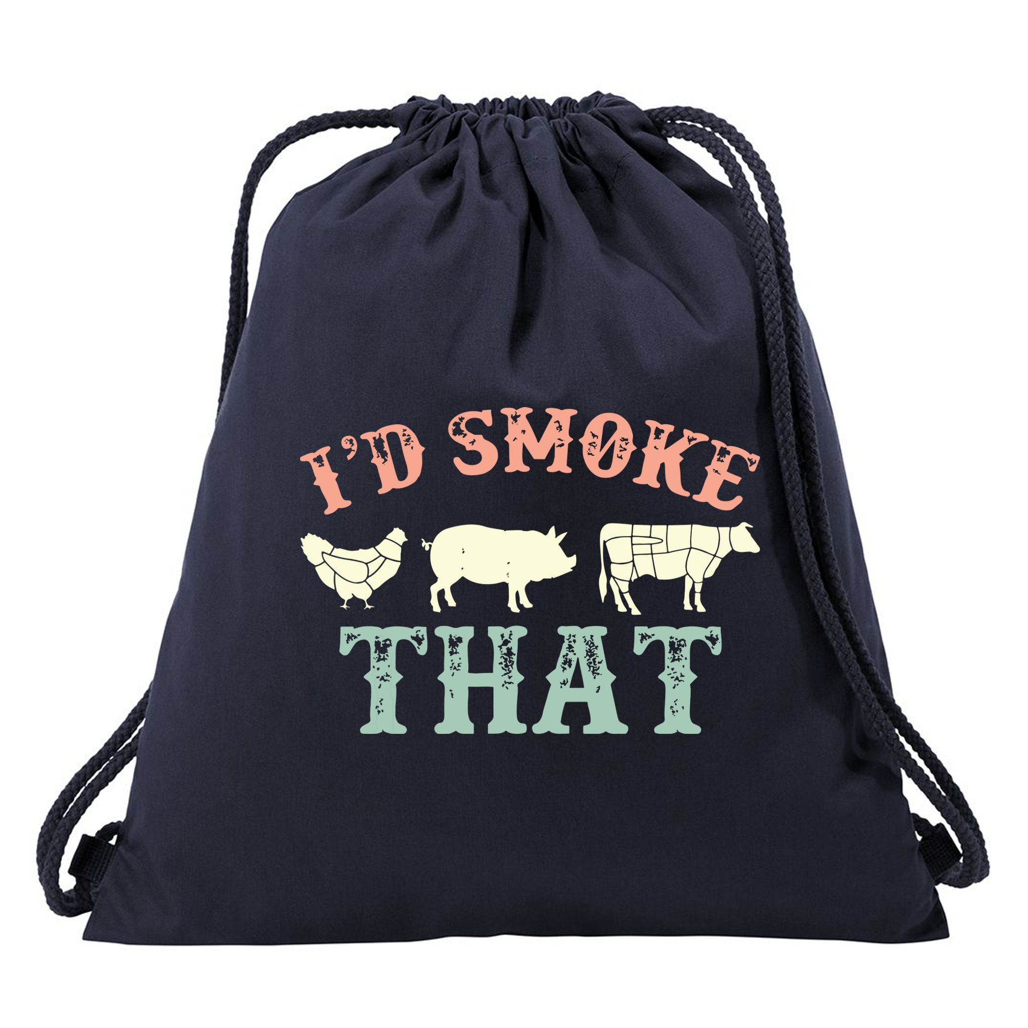 I D Smoke That Grilling Barbeque BBQ Drawstring Bag