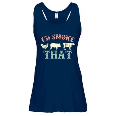 I D Smoke That Grilling Barbeque BBQ Ladies Essential Flowy Tank