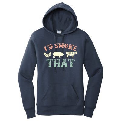 I D Smoke That Grilling Barbeque BBQ Women's Pullover Hoodie