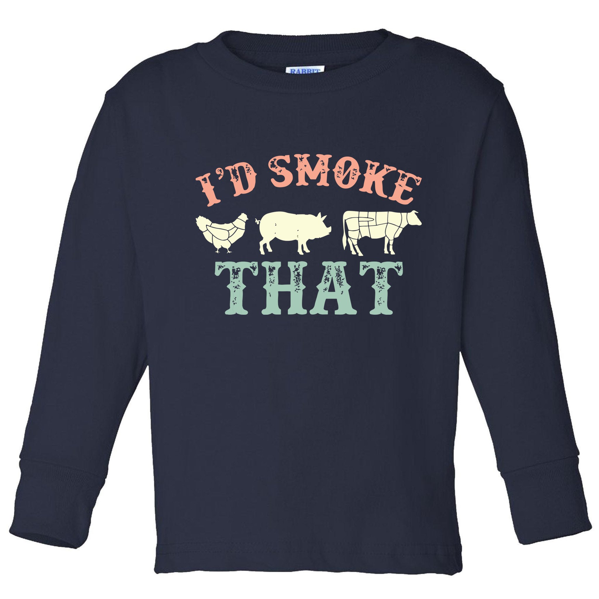 I D Smoke That Grilling Barbeque BBQ Toddler Long Sleeve Shirt