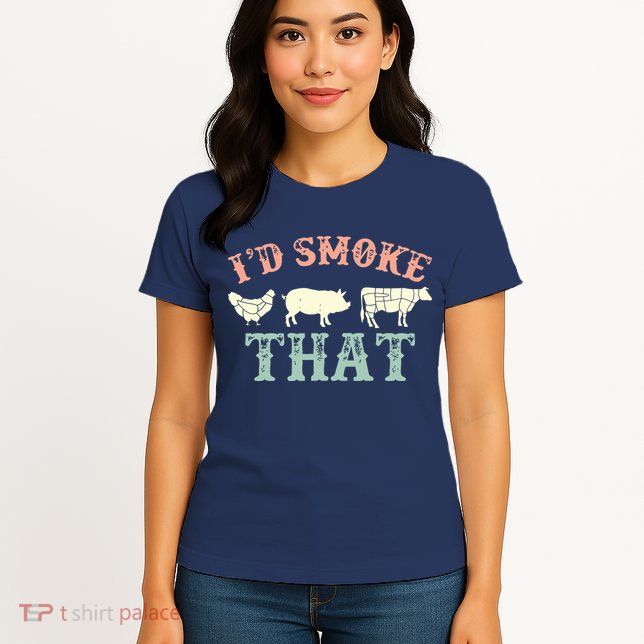 I D Smoke That Grilling Barbeque BBQ Womens T-Shirt