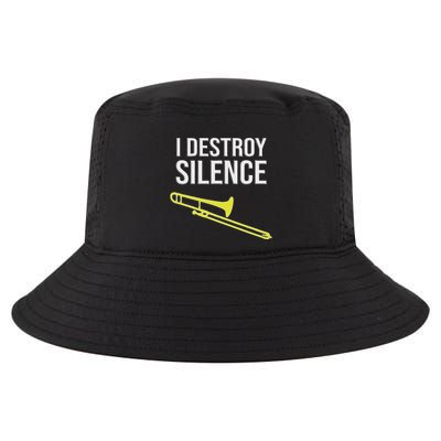 I Destroy Silence Concert Marching Band Funny Trombone Cool Comfort Performance Bucket Hat