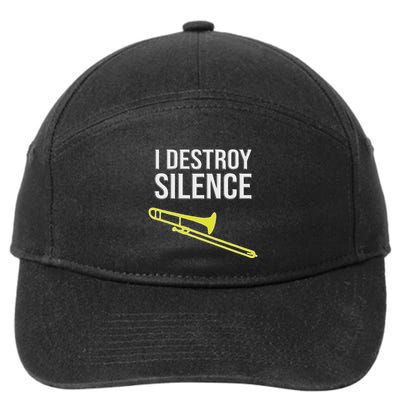 I Destroy Silence Concert Marching Band Funny Trombone 7-Panel Snapback Hat