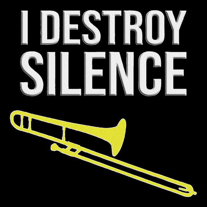 I Destroy Silence Concert Marching Band Funny Trombone Bucket Hat