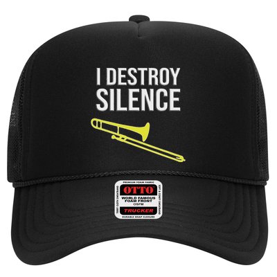 I Destroy Silence Concert Marching Band Funny Trombone Trucker Hat