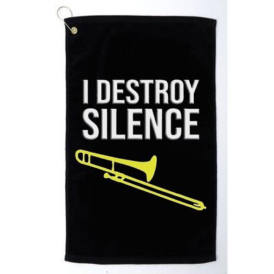 I Destroy Silence Concert Marching Band Funny Trombone Golf Towel