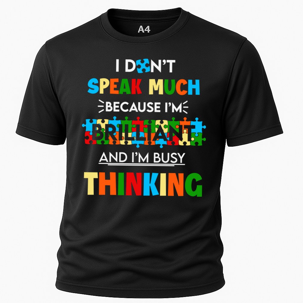 I Don't Speak Much Brilliant Puzzle And I'm Busy Thinking Autism Awareness Day Performance Shirt