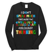 I Don't Speak Much Brilliant Puzzle And I'm Busy Thinking Autism Awareness Day Long Sleeve Shirt