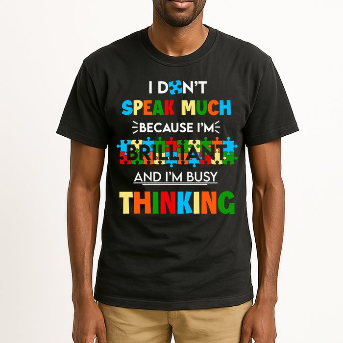 I Don't Speak Much Brilliant Puzzle And I'm Busy Thinking Autism Awareness Day Tall T-Shirt