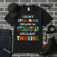 I Don't Speak Much Brilliant Puzzle And I'm Busy Thinking Autism Awareness Day Tall T-Shirt