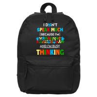 I Don't Speak Much Brilliant Puzzle And I'm Busy Thinking Autism Awareness Day 16 in Basic Backpack