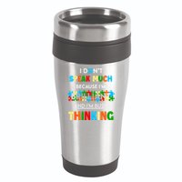 I Don't Speak Much Brilliant Puzzle And I'm Busy Thinking Autism Awareness Day 16oz Travel Tumbler