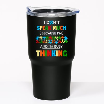 I Don't Speak Much Brilliant Puzzle And I'm Busy Thinking Autism Awareness Day Tumbler