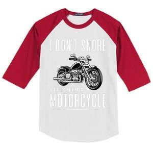 I DonT Snore I Dream IM A Motorcycle Kids Colorblock Raglan Jersey