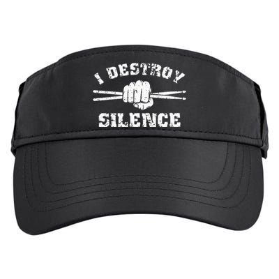 I Destroy Silence Awesome Drummer Drums Accessories Adult Drive Performance Visor