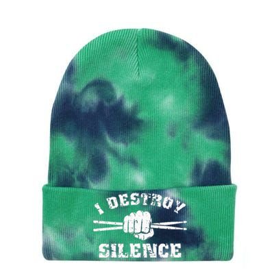 I Destroy Silence Awesome Drummer Drums Accessories Tie Dye 12in Knit Beanie