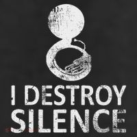 I Destroy Silence Funny Sousaphone Players 7 Panel Mesh Trucker Snapback Hat