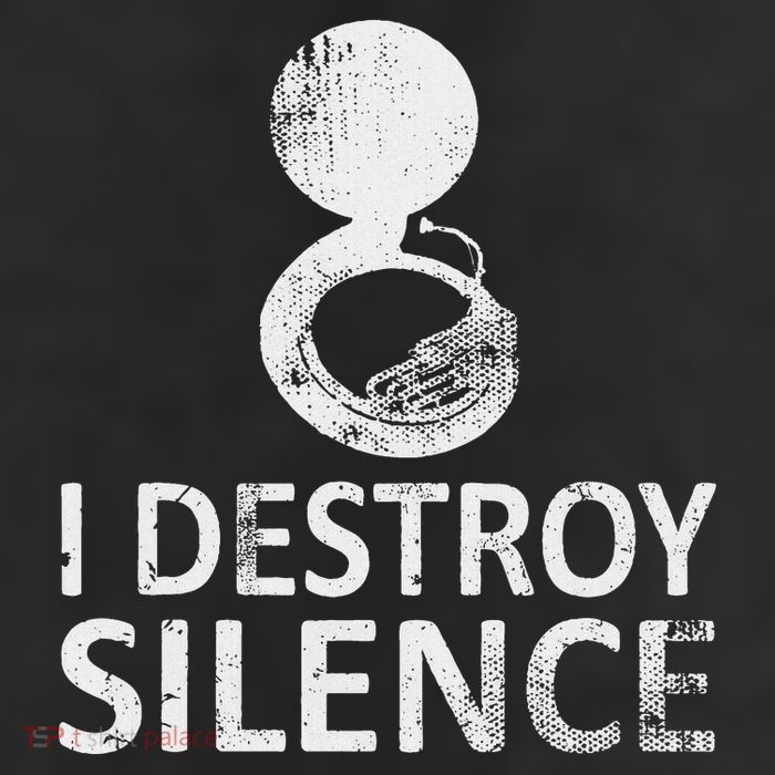 I Destroy Silence Funny Sousaphone Players 7 Panel Mesh Trucker Snapback Hat