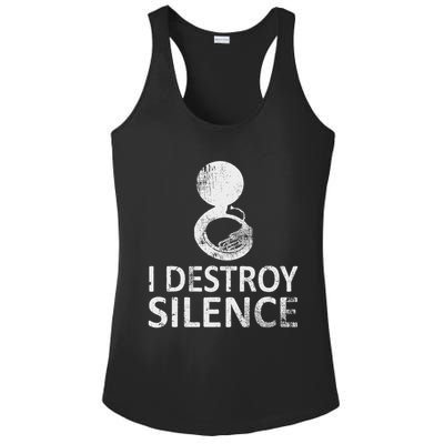 I Destroy Silence Funny Sousaphone Players Ladies PosiCharge Competitor Racerback Tank