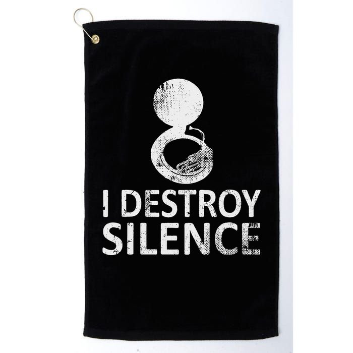 I Destroy Silence Funny Sousaphone Players Golf Towel