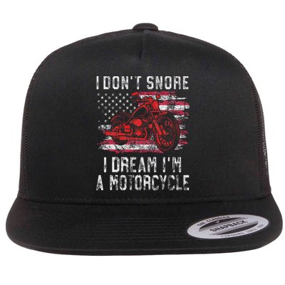 I Don't Snore I Dream I'm A Motorcycle Club Snoring Biker Flat Bill Trucker Hat