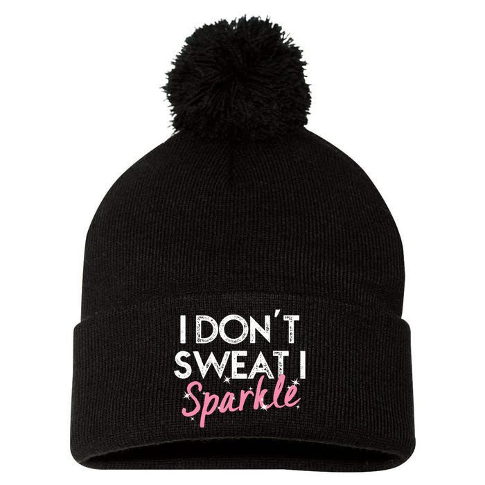 I Dont Sweat I S.P.A.R.K.L.E Pom Pom 12in Knit Beanie