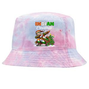 India Dabbing Santa Christmas India Flag Tie-Dyed Bucket Hat