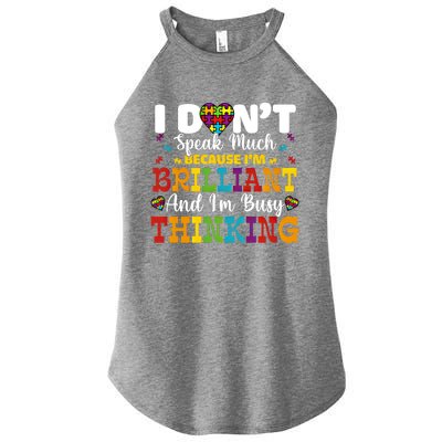 I Dont Speak Much Brilliant Autism Awareness Gift Women’s Perfect Tri Rocker Tank