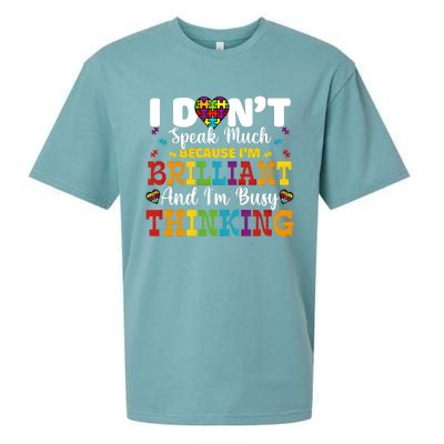 I Dont Speak Much Brilliant Autism Awareness Gift Sueded Cloud Jersey T-Shirt