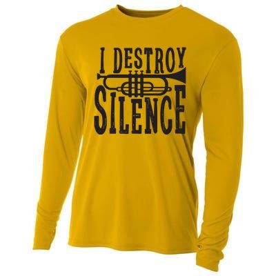 I Destroy Silence Marching Band Trumpet For Men Women Cooling Performance Long Sleeve Crew