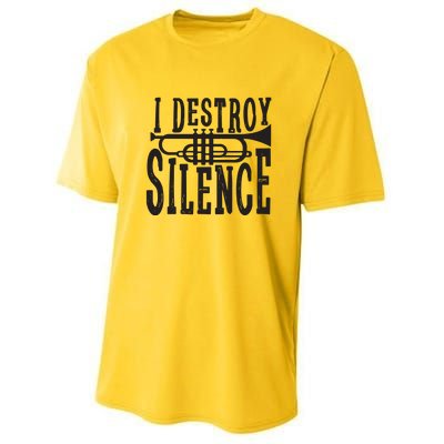 I Destroy Silence Marching Band Trumpet For Men Women Youth Performance Sprint T-Shirt