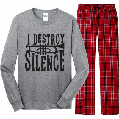 I Destroy Silence Marching Band Trumpet For Men Women Long Sleeve Pajama Set