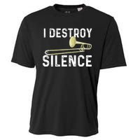 I Destroy Silence Trombonist Trombone Player Marching Band Cooling Performance Crew T-Shirt