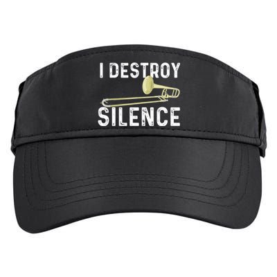 I Destroy Silence Trombonist Trombone Player Marching Band Adult Drive Performance Visor