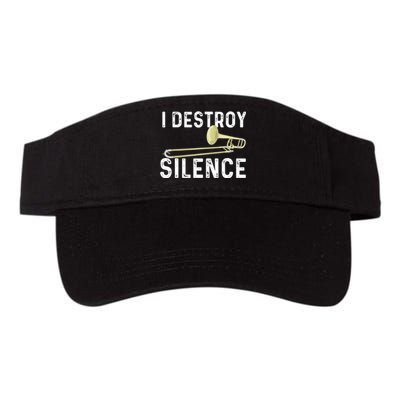 I Destroy Silence Trombonist Trombone Player Marching Band Valucap Bio-Washed Visor