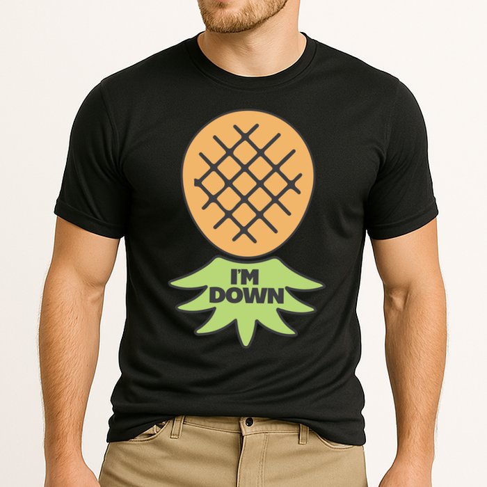 I'm Down Swinger Upside Down Pineapple Gift Cooling Performance Crew T-Shirt