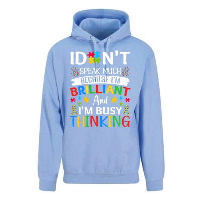 I Dont Speak Much Brilliant Autism Awareness Month Meaningful Gift Unisex Surf Hoodie