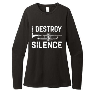 I Destroy Silence Trumpet Womens CVC Long Sleeve Shirt