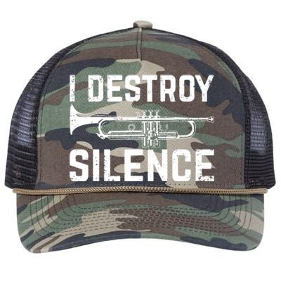 I Destroy Silence Trumpet Retro Rope Trucker Hat Cap