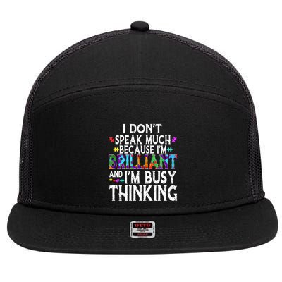 I Dont Speak Much Brilliant Autism Creature Autistic Meaningful Gift 7 Panel Mesh Trucker Snapback Hat