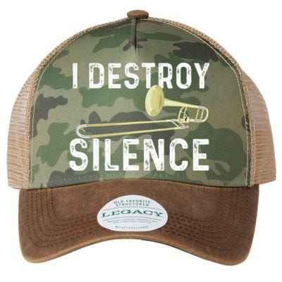 I Destroy Silence Trombonist Trombone Player Marching Band Legacy Tie Dye Trucker Hat