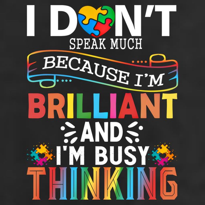 I Dont Speak Much Brilliant Autism Creature Autistic Gift 7 Panel Mesh Trucker Snapback Hat