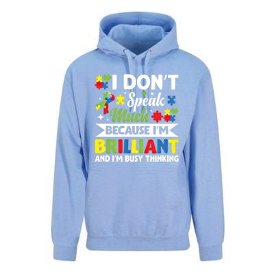 I Dont Speak Much Brilliant Autistic Autism Awareness Gift Funny Gift Unisex Surf Hoodie