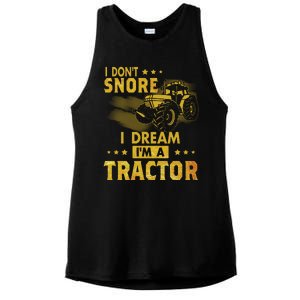 I Don't Snore I Dream I'm A Tractor Funny Gift For Dad Ladies PosiCharge Tri-Blend Wicking Tank