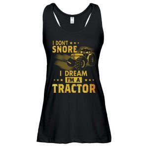 I Don't Snore I Dream I'm A Tractor Funny Gift For Dad Ladies Essential Flowy Tank