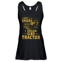 I Don't Snore I Dream I'm A Tractor Funny Gift For Dad Ladies Essential Flowy Tank