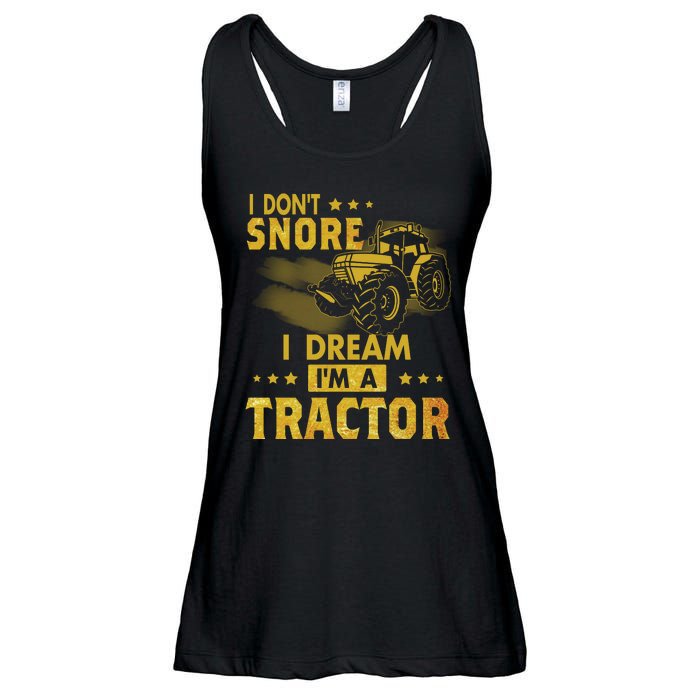 I Don't Snore I Dream I'm A Tractor Funny Gift For Dad Ladies Essential Flowy Tank