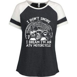 I Don't Snore I Dream I'm An ATV Motorcycle 4x4 Quad Lover Enza Ladies Jersey Colorblock Tee