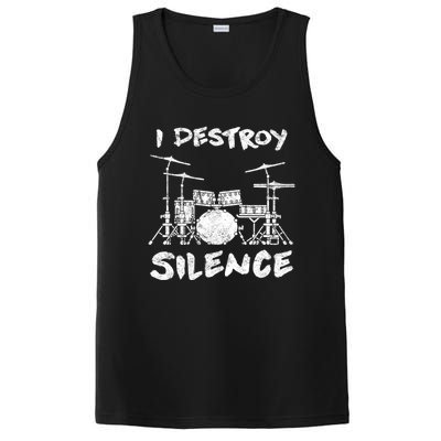 I Destroy Silence Drummer Gift PosiCharge Competitor Tank