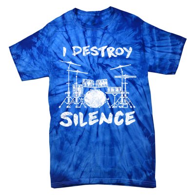 I Destroy Silence Drummer Gift Tie-Dye T-Shirt